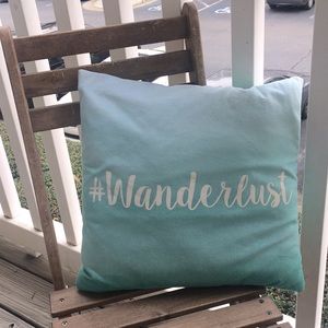 Wanderlust Teal Throw Pillow